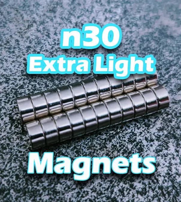 N30 Premium Neodymium Magnets (Extra Light Strength) - Actual Size! playforbeans