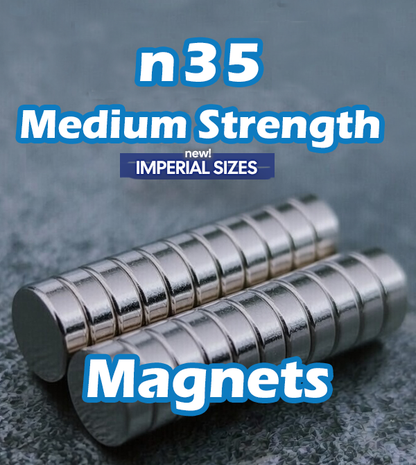 N35 Imperial Premium Neodymium Magnets - True Size!
