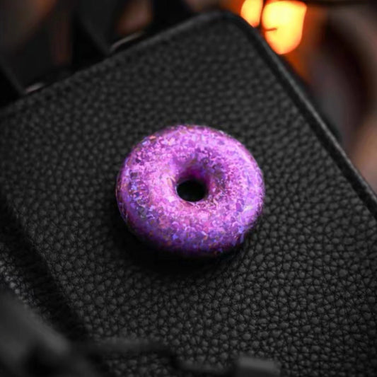 ACEdc Mini Donut: Titanium Crystals in Amethyst & Rainbow